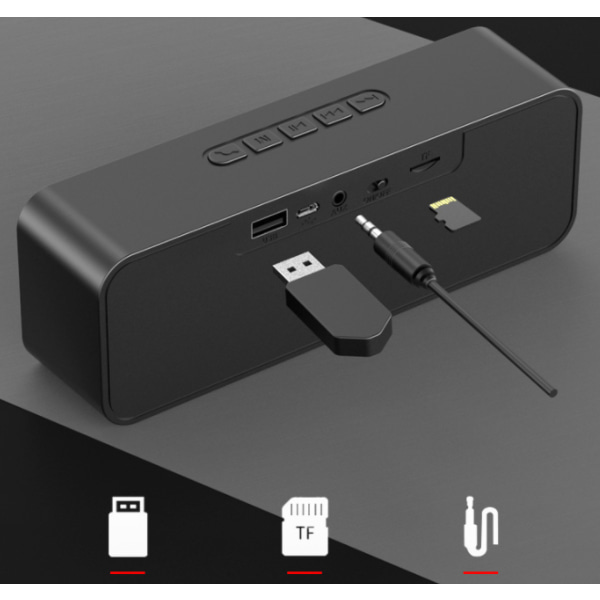 Bärbar Bluetooth-högtalare Trådlös Bluetooth 18*4.3*6.3cm grå