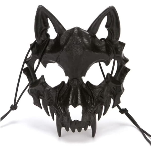 Halloween Skalle Mask Kostym Skelett Mask Skr?mmande Varulv Mask Cosplay Dr?kt Halvt ansikte T?nder Skalle Party Cosplay Mask