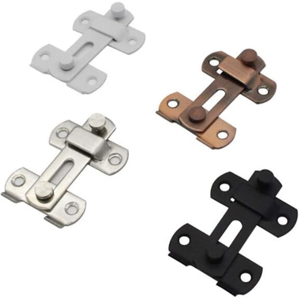 Hasp-låser, dører med skyvelåsbolter (2 stk, sølv)