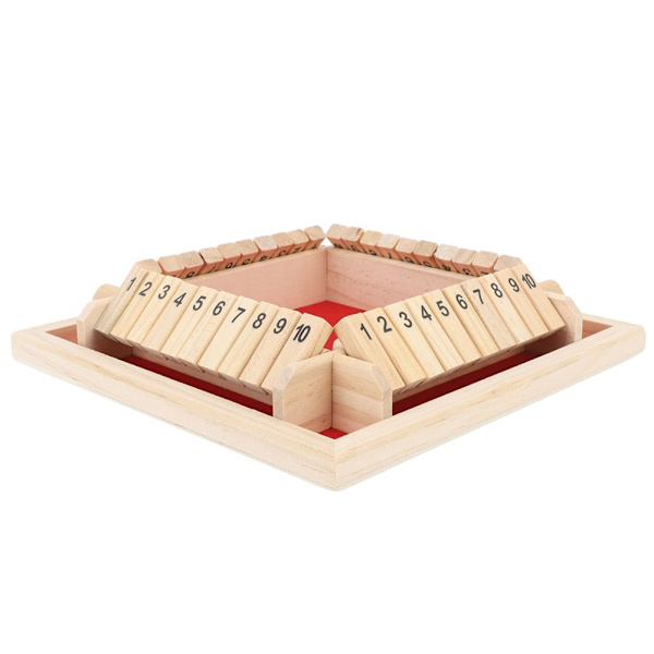 Sided Shut The Box Terningspill Terningbord Terningspill Tall Matematikk Læringsleketøy for Voksne Barn Rød Flanell