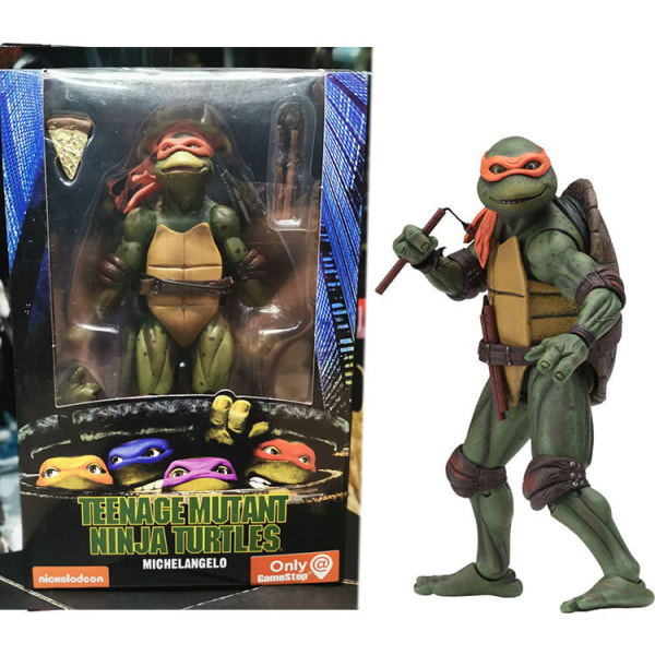 NECA Teenage Mutant Ninja Turtles 1990 Filmversion TMNT Limited Edition 7-tums rörlig docka Handdocka modell Ornament Orange