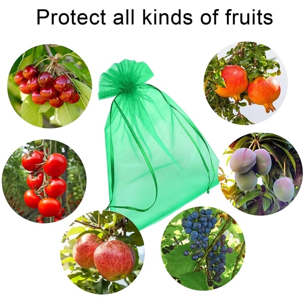 100 st buntskydds påse grapefrukt organza påse-10*15cm-svart