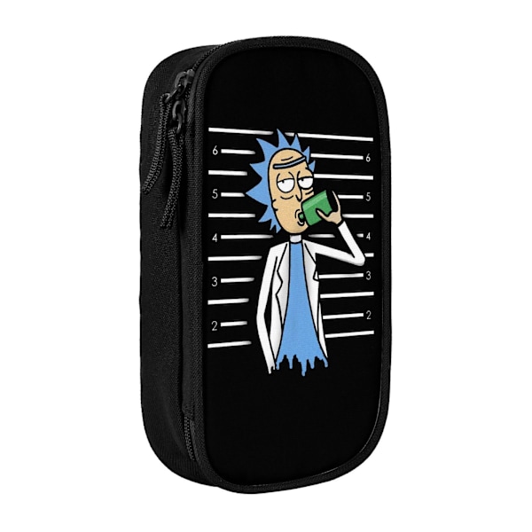 Rick and Morty Pennfodral Stor Kapacitet Pennfodral Dubbel Blixtlås Skrivbordsväska med Fack för Pojke Flicka