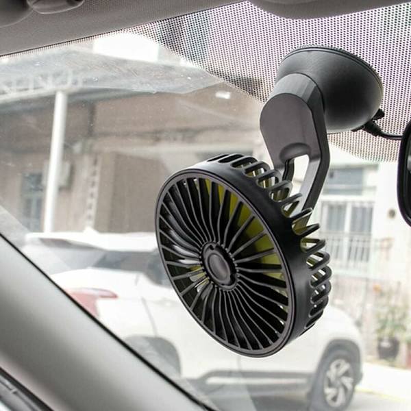 Mini bilventilator Bilventilator USB 3-trins bilventilator køler med sugekop