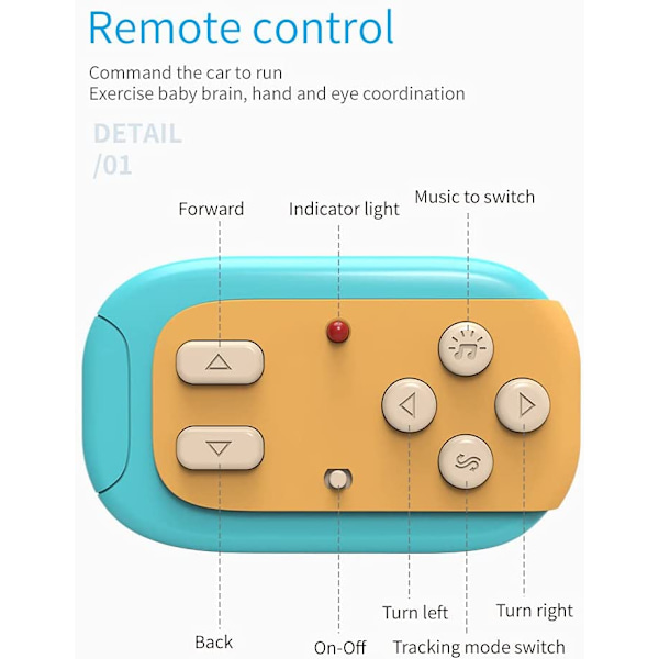 Smart Magic Sensor Leksak bil, Följ och Fjärrkontroll Play, Grå