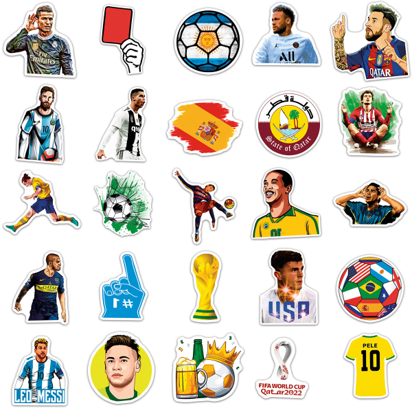 50st 2022 Qatar World Cup Fotboll Graffiti Stickers Laptop