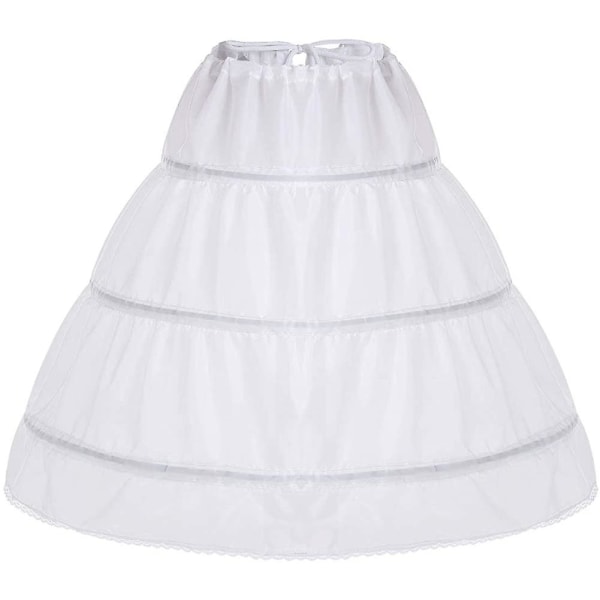 Valkoinen 3Hoops alushame krinoliini häät morsiusneito kukka mekko