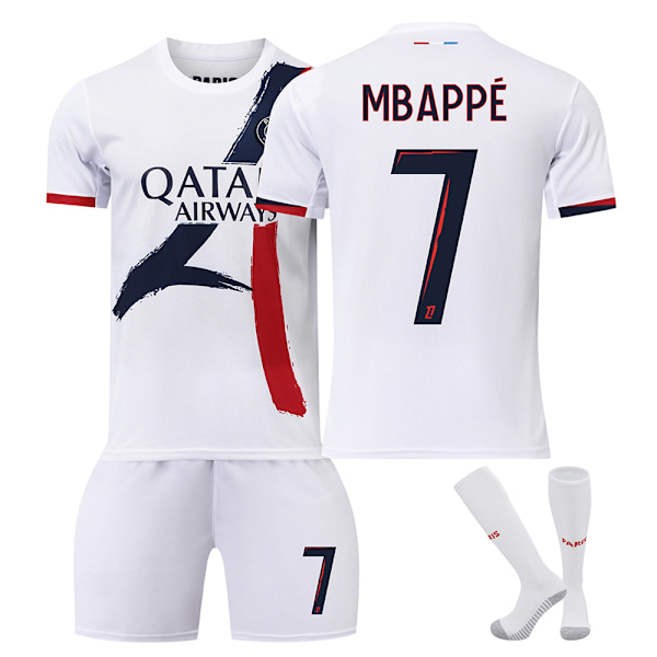 2024-2025 Paris trøje nr. 7 Mbappe nr. 19 Li Gangren nr. 10 Dembele nr. 9 Ramos børnefodbolduniformsæt{HONGDE} Size 19 socks #20