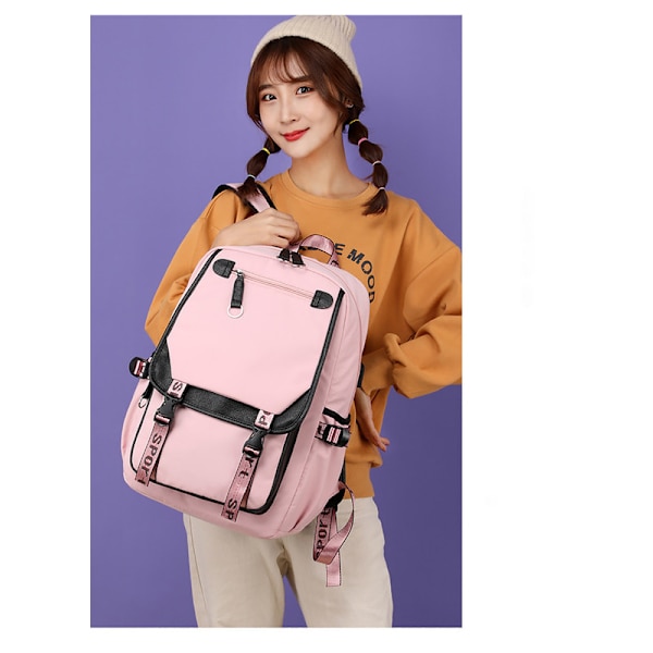Ryggsäckar Utomhus dagryggsäckar för kvinnor Blackpink White