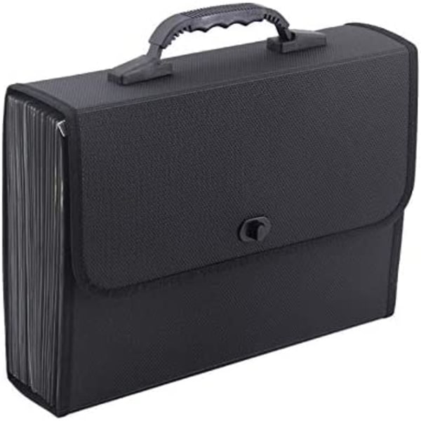 Sort harmonika kuffert, bærbar mappe til forretningsdokumenter