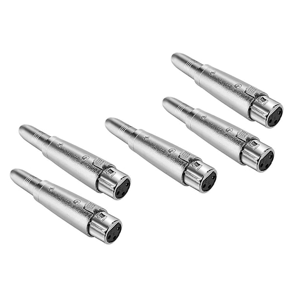 5 kpl 3-pin XLR naaras 1/4 tuuman 6.3/6.5 mm mono naaras mikrofoniadapteri