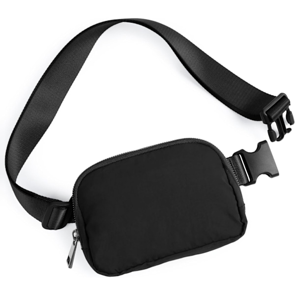 Lille Fanny Pack, Unisex Mini Bæltetaske, med Justerbar Rem, til Træning Løbetur Rejser Vandreture (Sort)