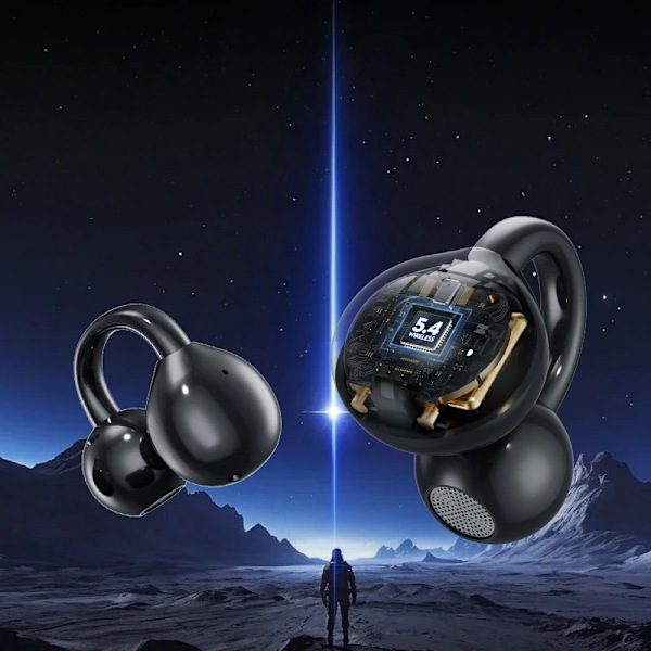 Sports Clip-On Øretelefoner Knogleledning Støjreducerende Øretelefoner Lang Batterilevetid Bluetooth Øretelefoner