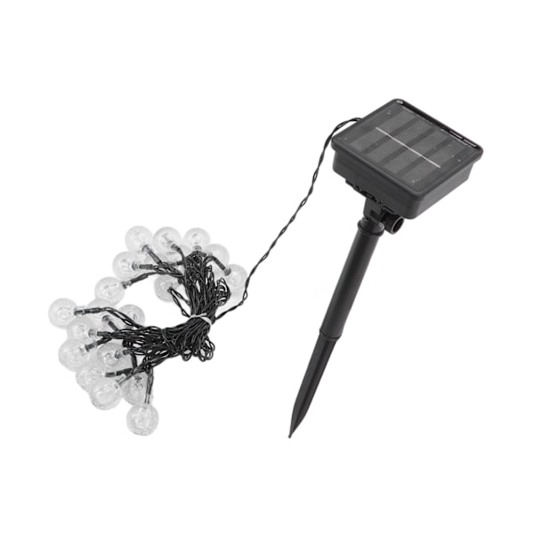 Solcellelysstreng 20 LED IP65 Vanntett 2 Moduser Dekorative Utendørs Ball Lampe Lysstreng for Campingfest 16.4ft Hvit Lys