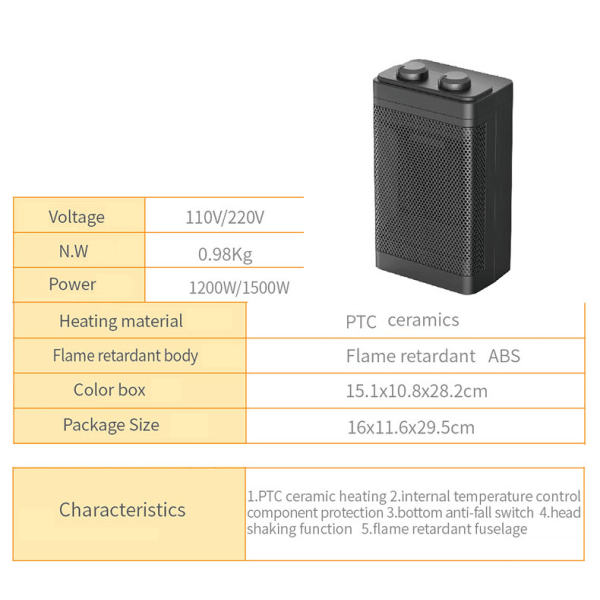 Space Heater, Portable Heater, PTC Ceramic Heater-Britain Standard