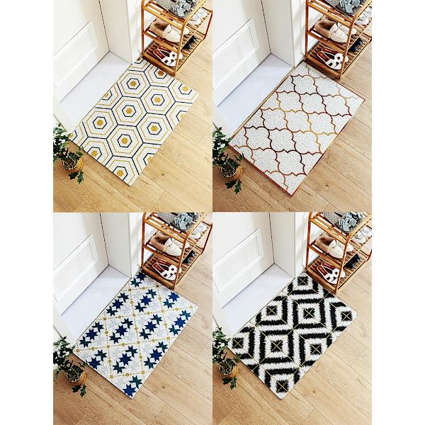Geometrinen Patchwork PVC Eteisen Matto Liukumaton Lattiamatto Kylpyhuone Keittiö