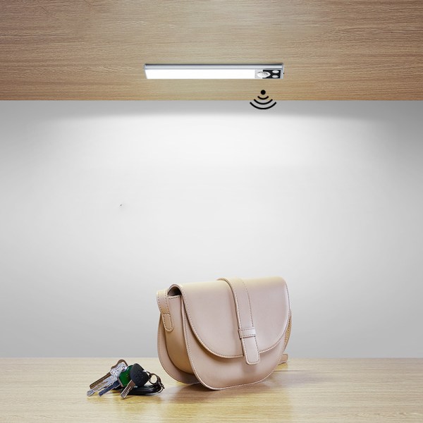 LED-skabsljus, USB-genopladelig trådløs LED-bevægelsessensor skablampe, LED-belysning Køkkenstudie skab Natlys Skab Trappe Ganglampe 40cm white light
