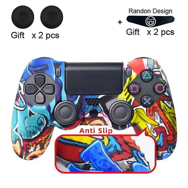 DATA FROG Halkskyddande Skin för PlayStation 4 PS4-kontroll Soft Silikonfodral för PS4 Skin Joystick Tillbehör