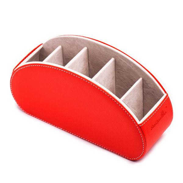 Desk Organizer with 5 Compartment Holder (Red)