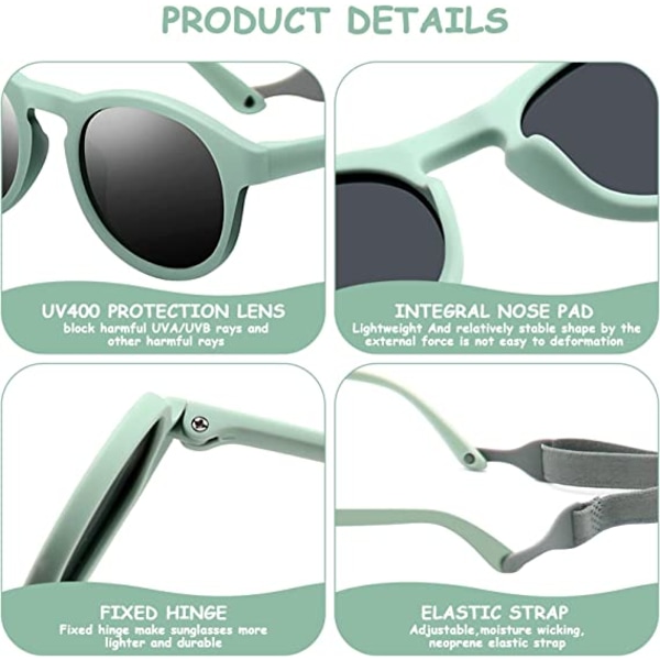 Fleksible babysolbriller UV-beskyttelse 0-3 år gamle (beige)