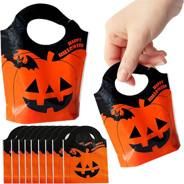50-pack plast Halloween-festpåsar barn presentpåsar