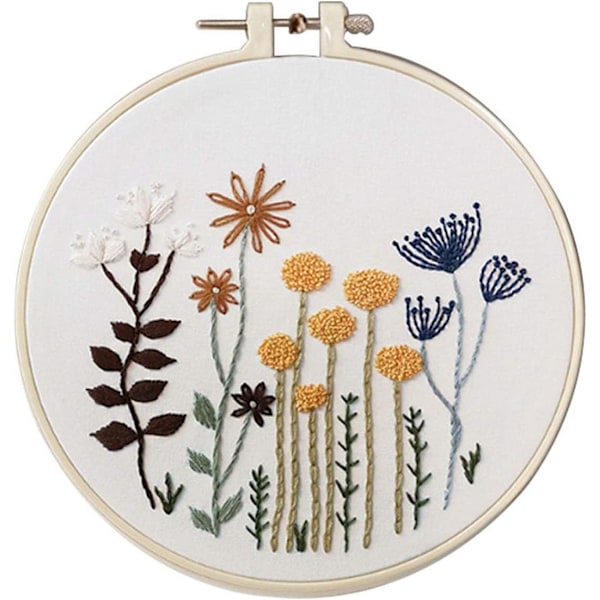 DIY Blomstermønster Broderikit Sirkel Broderi Kryss S303