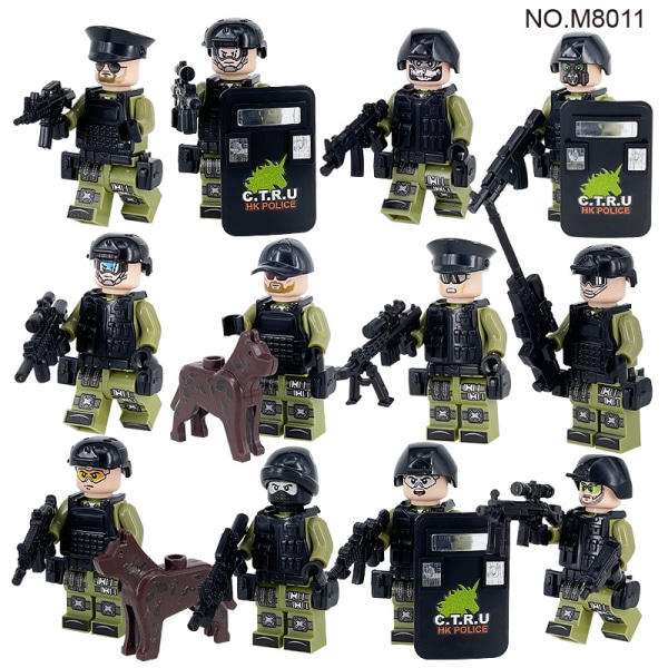 12 antiterrorist specialstyrkor, urban polis dockor figurer leksaker