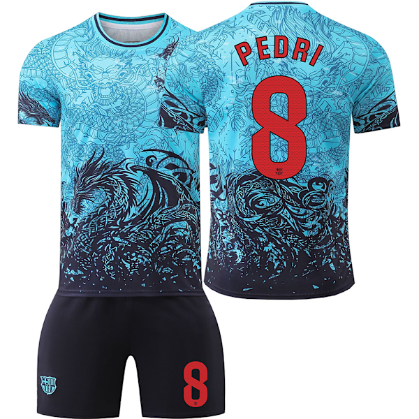 2025-2026 Barcelona special edition Nr. 9 Lewandowski 8 Pedri 6 Gavi 10 Messi 19 Yamal trøjesæt blå{HONGDE} Home number 8 Pedri Size M