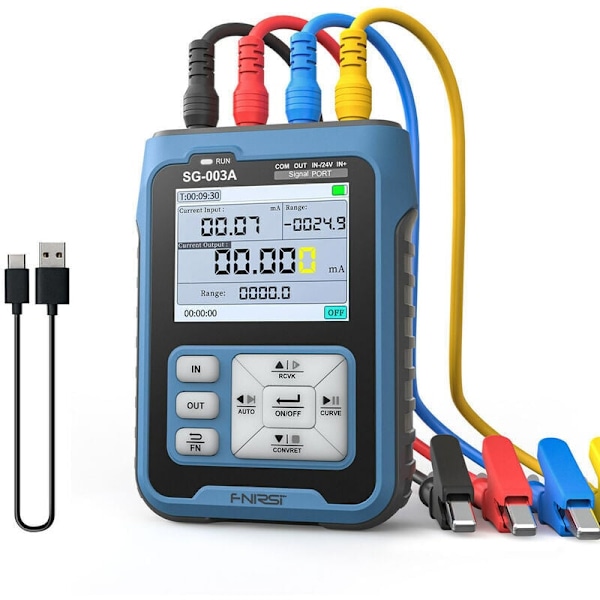 Bärbar Handhållen 0-10V 4-20mA Justerbar Strömspänningssimulator Signalgenerator Källor Kalibrator Sändare med 2,4 tums LCD-skärm