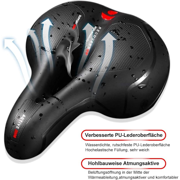 Sykkelsete, Ergonomisk Touring Gelsadel Hul Dobbel Fjær {HONGDE}