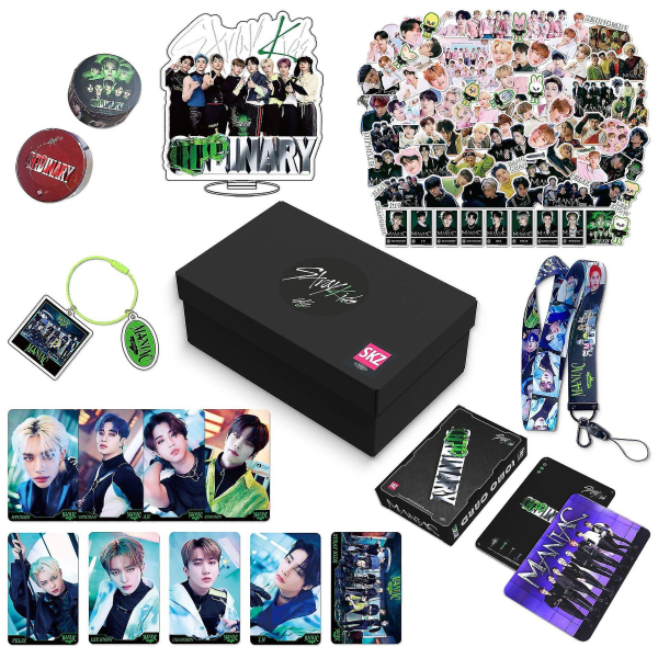 Stray Kids New Album Maxident Present Box Set Kpop Merchandise Photocards Lanyard Nyckelring Presenter til Skz Fans C
