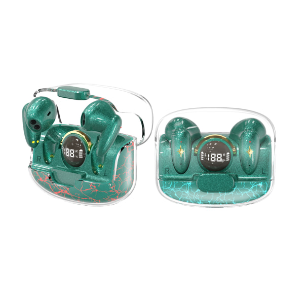 Trådlösa Binaurala TWS Gaming Bluetooth-headset - Låg latenstid grön