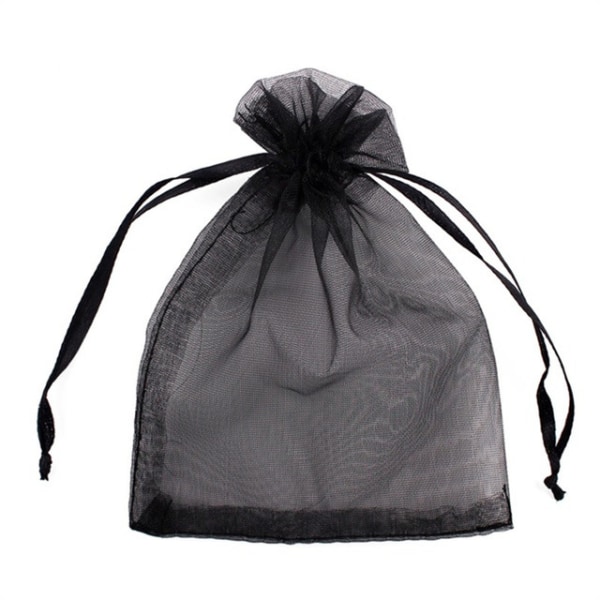 100st Bunch Protection Bag Grapefrukt Organza Bag-15*20cm-Svart