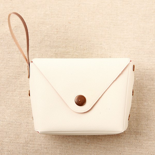 Naisten taskulompakko Mini kolikkokukkaro avaimenperä, valkoinen