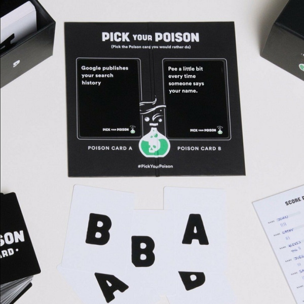 PICK YOUR POISON -korttipeli: &ldquo;Mitä tekisit mieluummin?&rdquo; -juhlapeli A