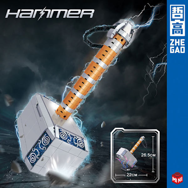 Marvel Thor Hammer model byggeklodser - Sjovt at bygge og lege - 975 dele