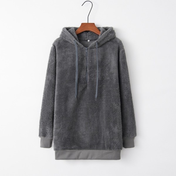 Klassisk langærmet jakke til kvinder Casual sweatshirt Varm dark gray L