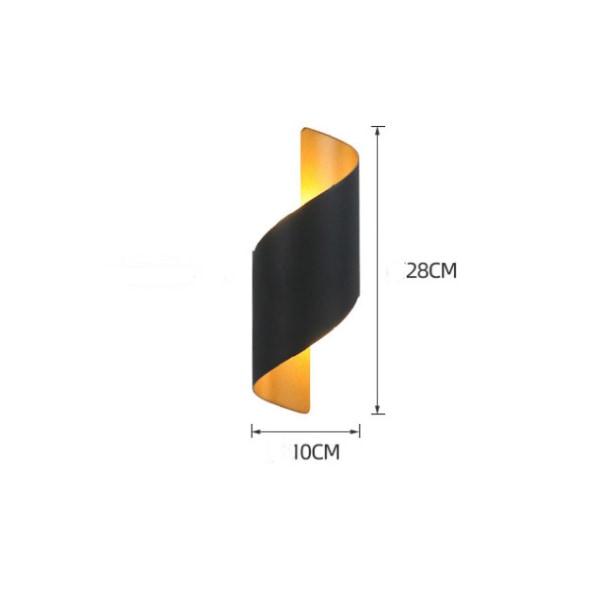 10W LED-seinävalaisin, vedenpitävä lämmin väri (musta)