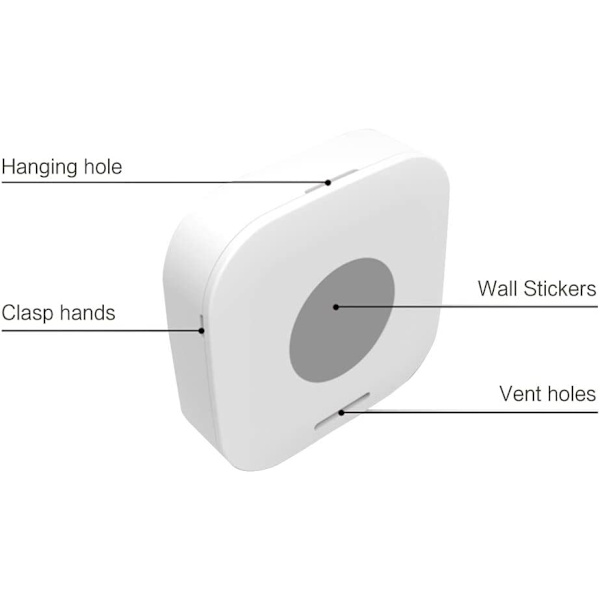 4,5 cm valkoinen lämpömittari-hygrometrit, digitaalinen LCD-näyttö, kannettava