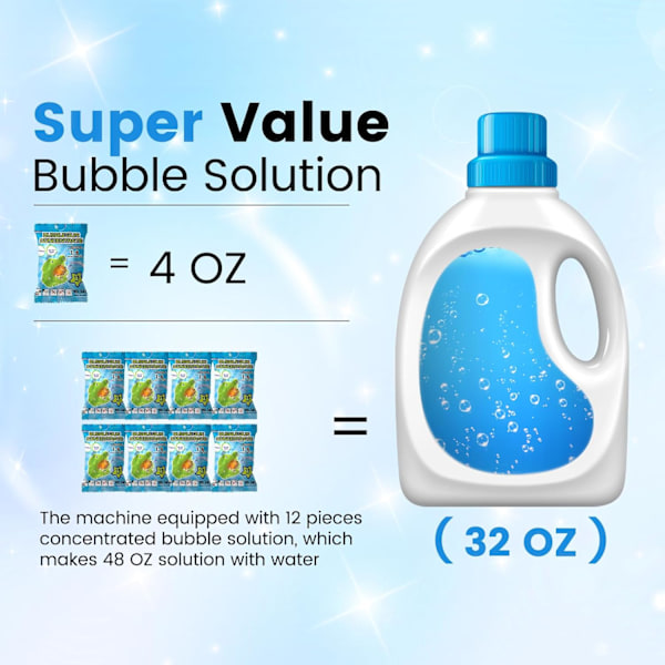 Bubbelmaskin, Automatisk Bubbelblåsare 15 000+ Bubblor per Minut