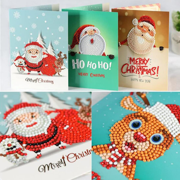 Julkort Diamantmålning Måla efter nummer kit Jul DIY-gåva för vänner och familj under helgerna