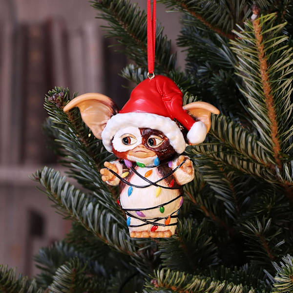 Gremlins Gizmo i lyskæde hængende festlig dekorativ pynt, rød