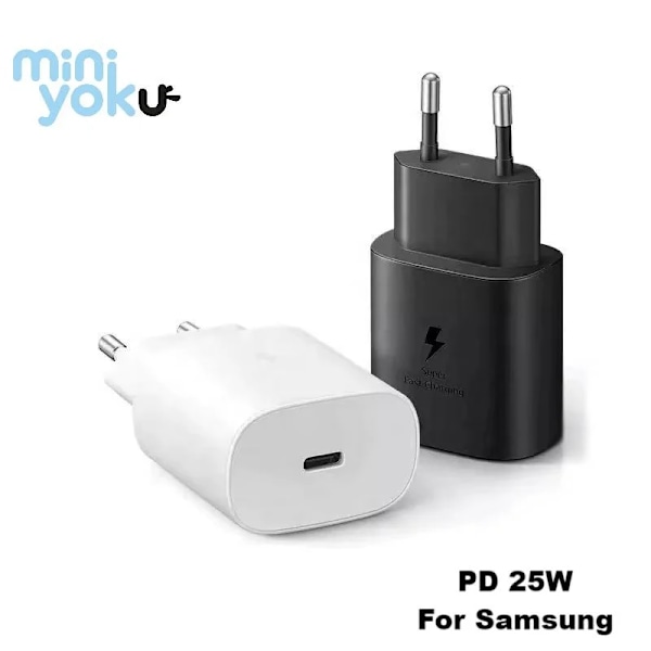 S24 Ultra 25w 45w Original USB C Strömadapter Typ C Reseladdare Väggladdare För Samsung S21 S22 Note 10 Supersnabb Laddare EU black