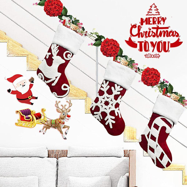 17\" Julstrumpor Strumpor Broderi Älg Jul Godis Presentpåse