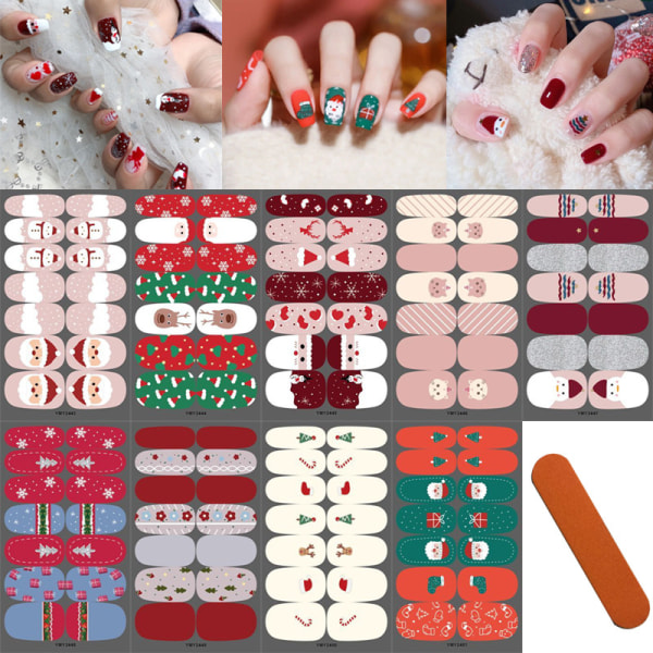 10 juledekorasjoner Snowflake Nail Art-dekorasjoner - #6