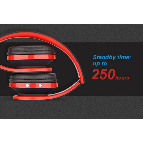 Bluetooth-hovedtelefoner over-ear, foldbare trådløse stereoheadset Red