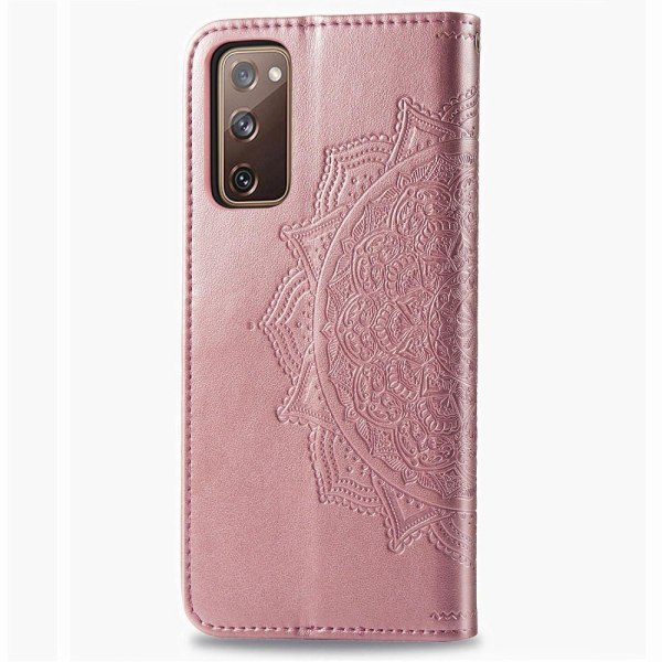 Samsung Galaxy S20 FE - Mandala Læder Etui - Roséguld