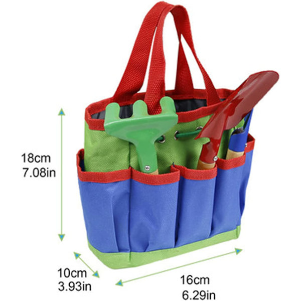 Hageverktøy oppbevaringspose, hagearbeid tote bag med lommer