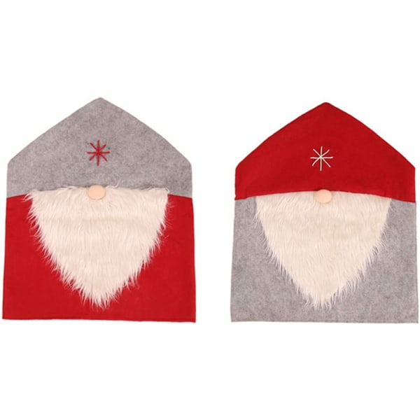 2 st Julstol Ryggöverdrag Santa ClaSLUS Hat Underklädsel Dekorasjon Xmas SLHOliday Party Halloween Festival