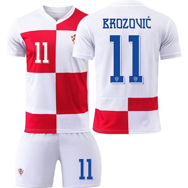 Kroatian jalkapallopaita kotipeliasu 2024 nro 10 Modric Euroopan Cup -paita poikien setti {HONGDE} Size 10 with socks #M